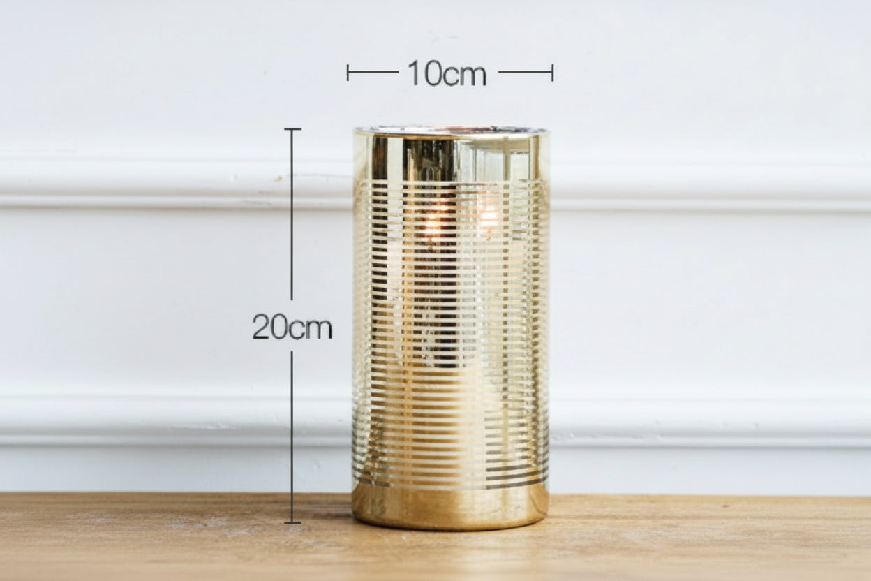 Aurelo Gold-Etched Glass Candle Holder | Homio Domus