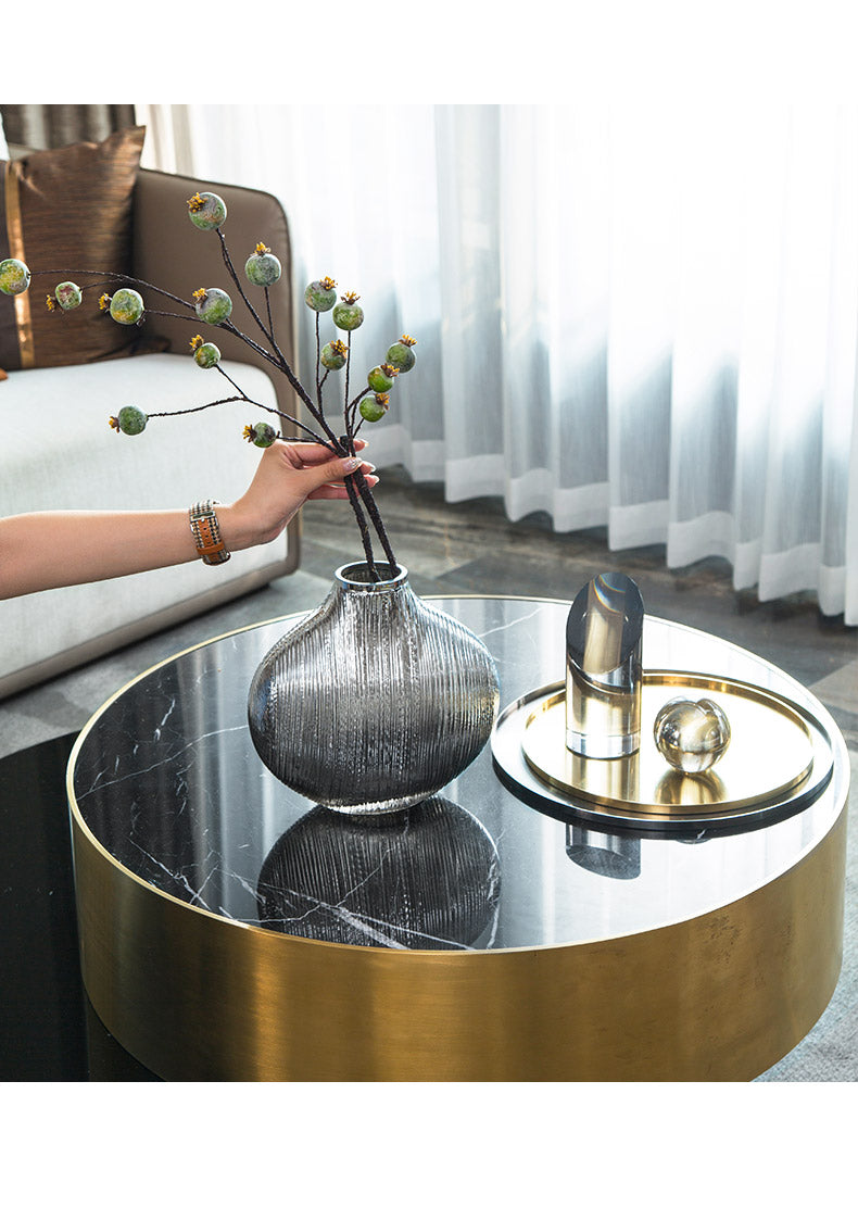 Liora Striped Glass Flower Vase | Homio Domus