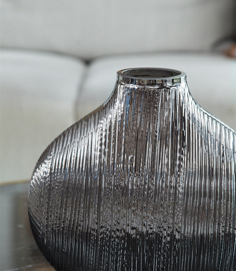 Liora Striped Glass Flower Vase | Homio Domus