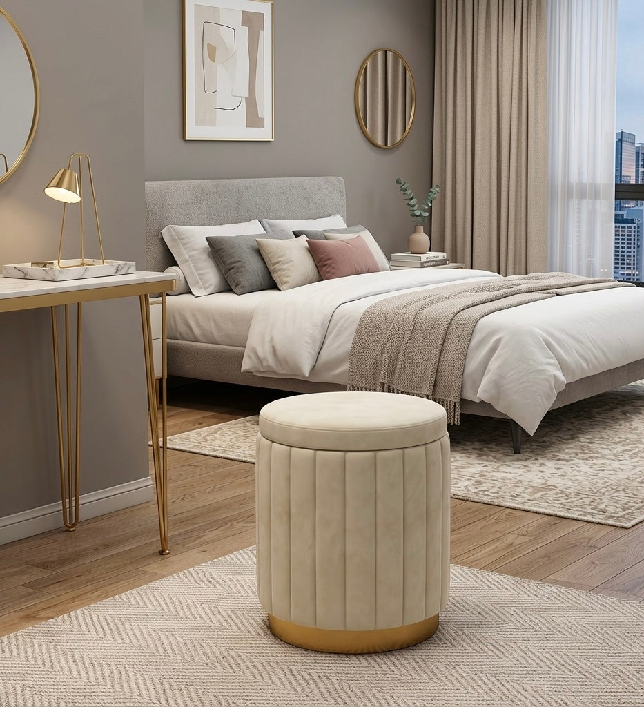 Luna Stool Seat with Lift-Top Storage | Homio Domus