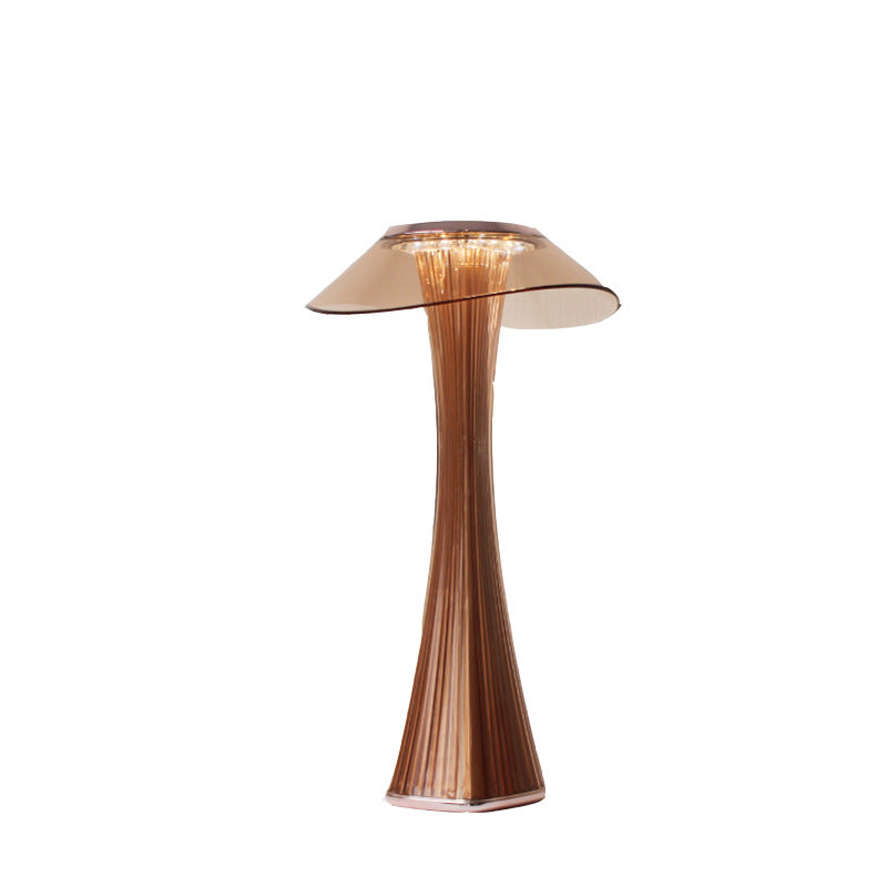Modern table lamp with a unique design on a white background