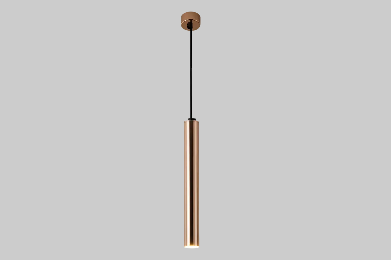 Bronze pendant light on a gray background