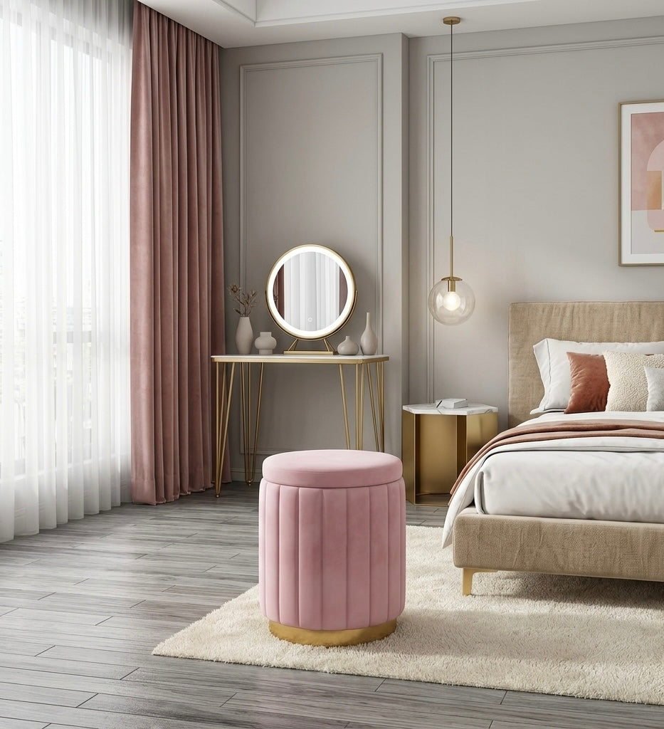 Luna Stool Seat with Lift-Top Storage | Homio Domus