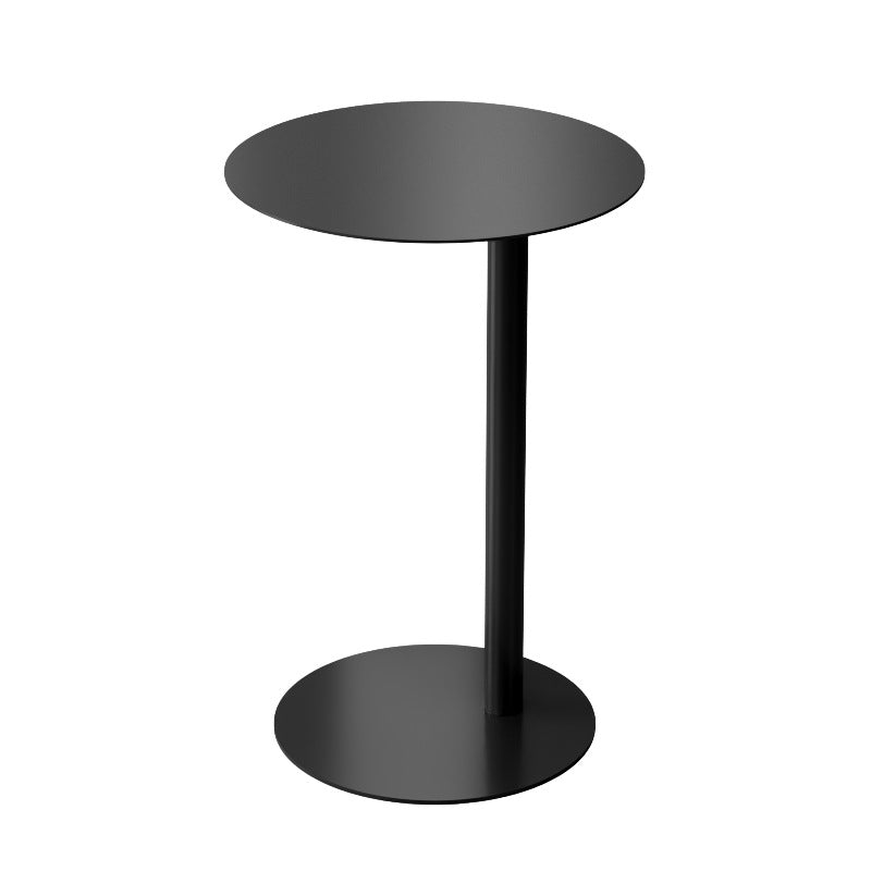 Black side table on a white background